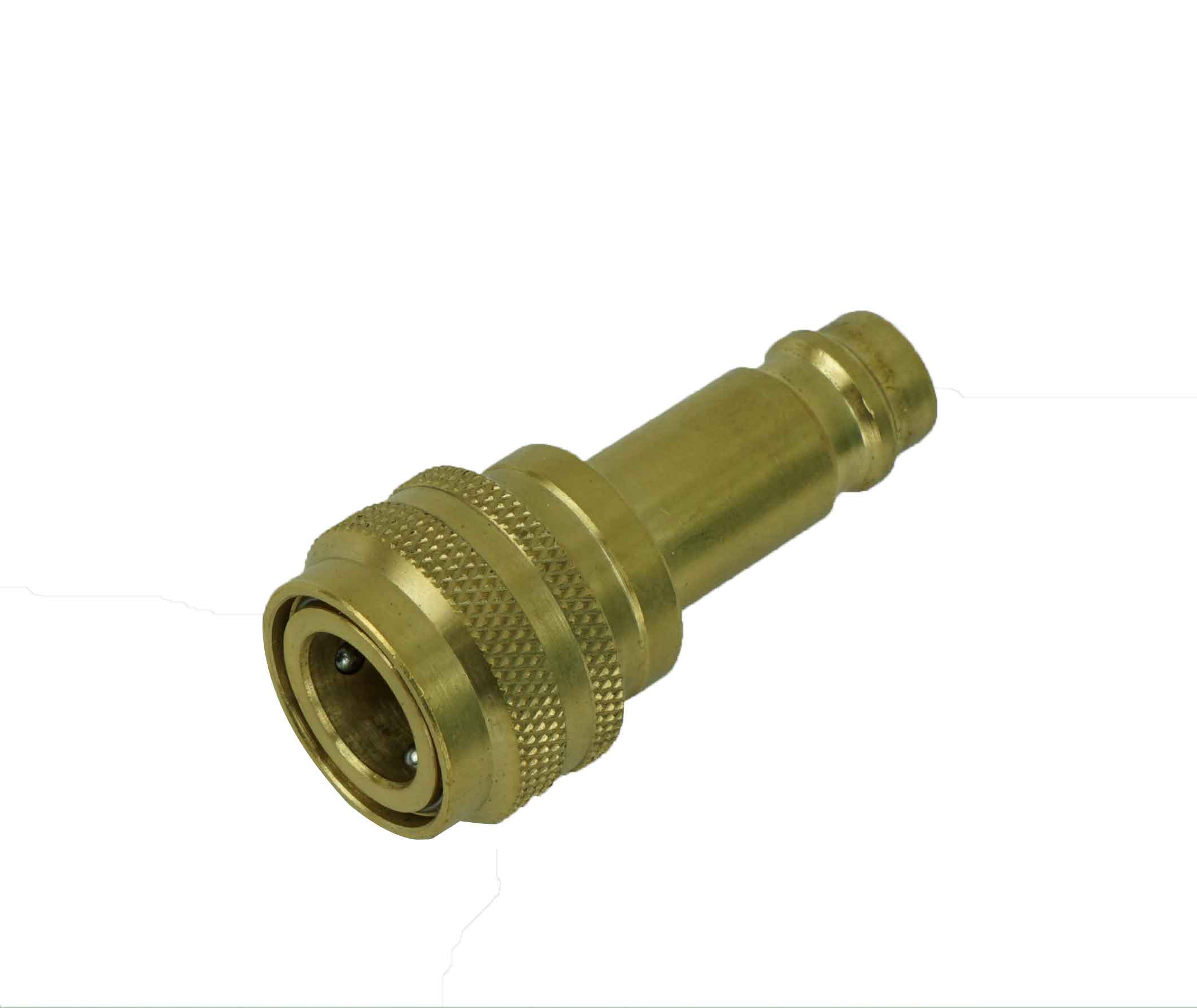 50552R-L - Brass-R134a-female-coupler-to-R1234yf-male-coupler-w-STD-valve-core-low-side