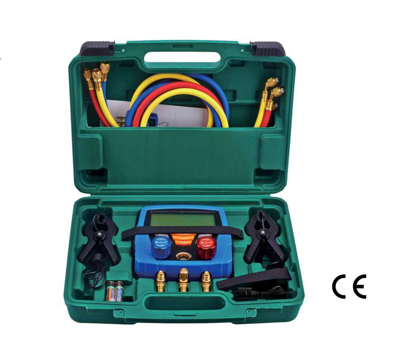501024 - R32-R1234yf-Digital-Manifold-Gauge-set-60-Hose-Manual-Quick-Coupler-set-Adapter-and-64-kinds-refrigerant-use