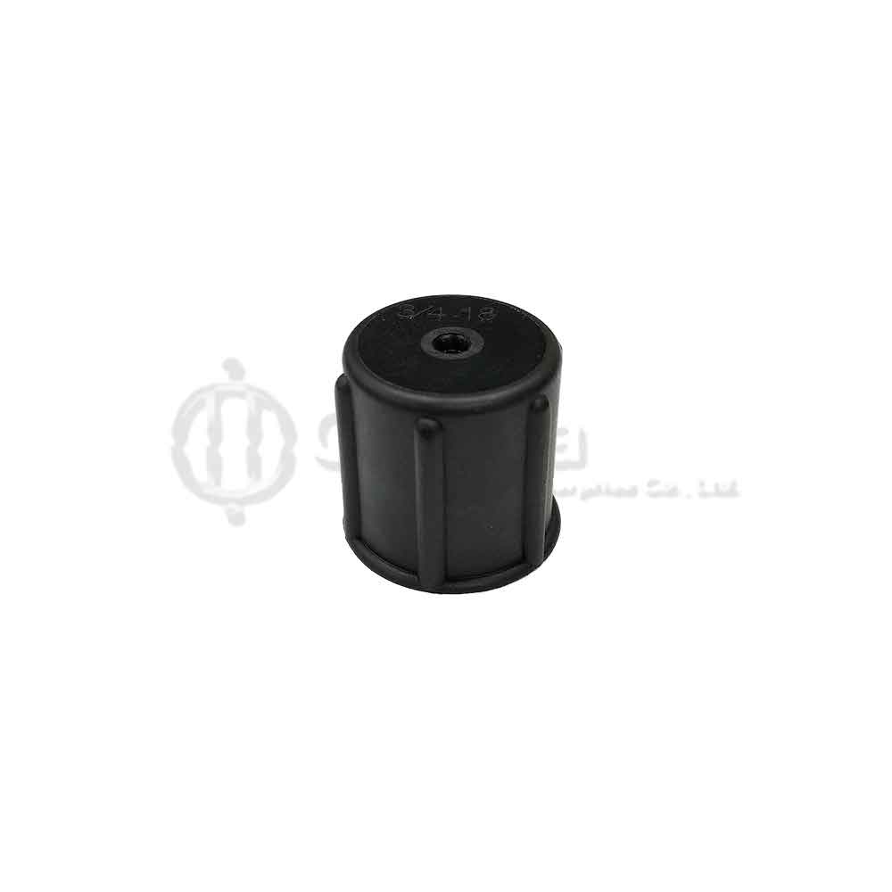 50279 - Black-Plastic-3-4-18-Cap-w-Hole-and-EPDM-Disc