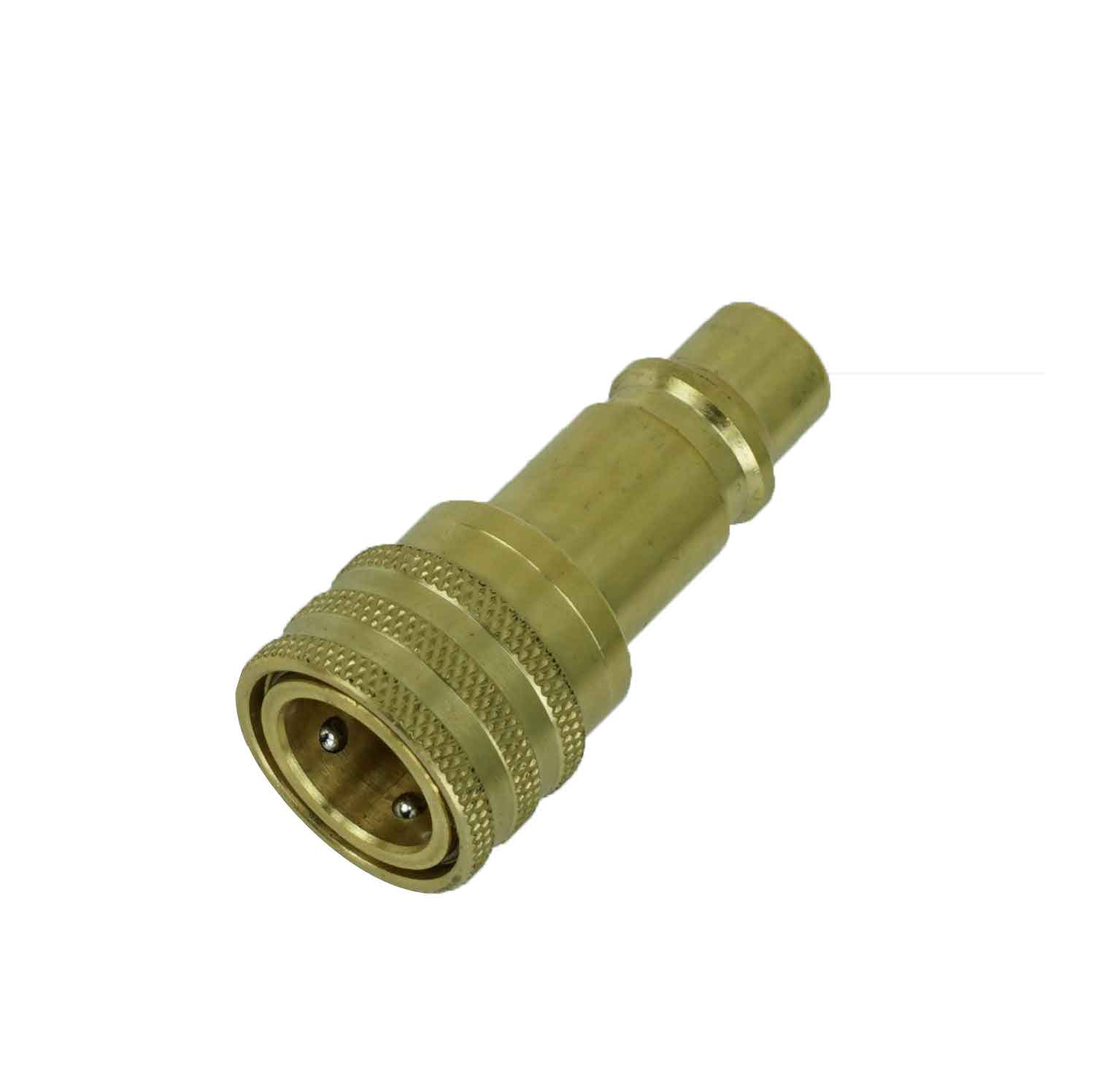 50552R-H - Brass-R134a-female-coupler-to-R1234yf-male-coupler-w-STD-valve-core-high-side