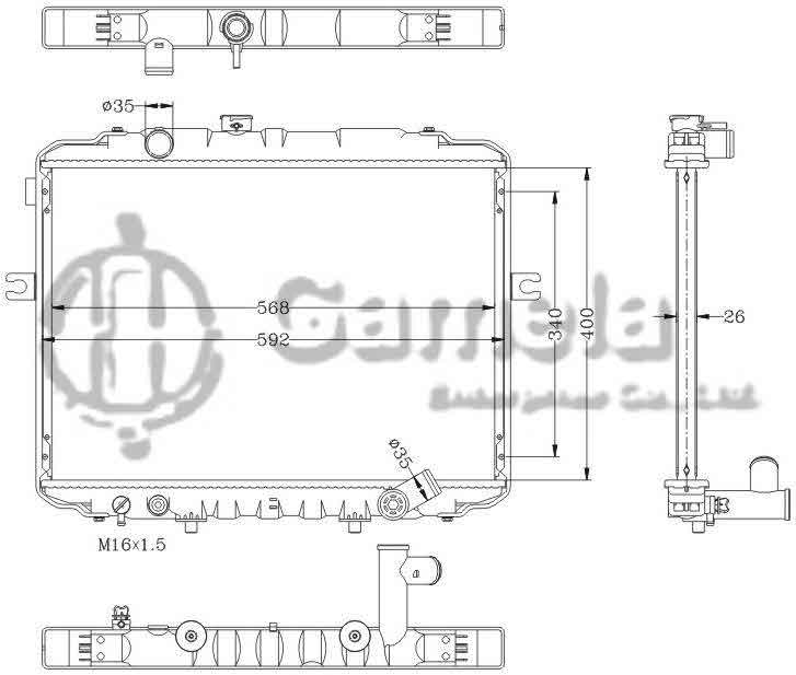 6121028AN - Radiator-for-HYUNDAI-H100-PORTER-2-41-93-MT-HYUNDAI-GRACE-93-2-5D-MT