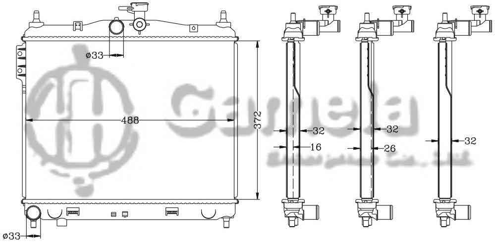 6121030AN - Radiator-for-HYUNDAI-KIA-GETZ-1-3-02-MT-OEM-25310-1C100