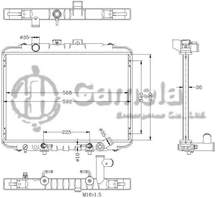 6121031N - Radiator-for-HYUNDAI-H100-MINI-BUS-93-AT-HYUNDAI-GRACE-93-2-6TD-AT-OEM-25300-43800