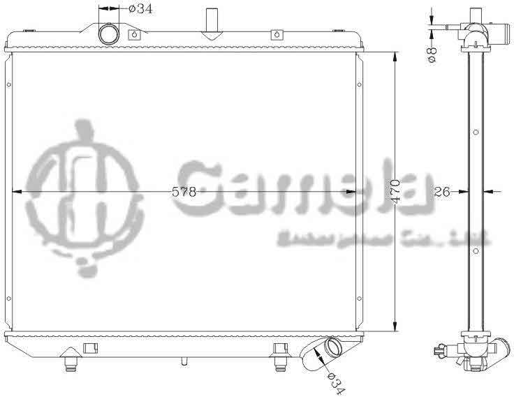 6121064AN - Radiator-for-HYUNDAI-MB100-140-662-Shuang-Long-Mian-Bao-MT