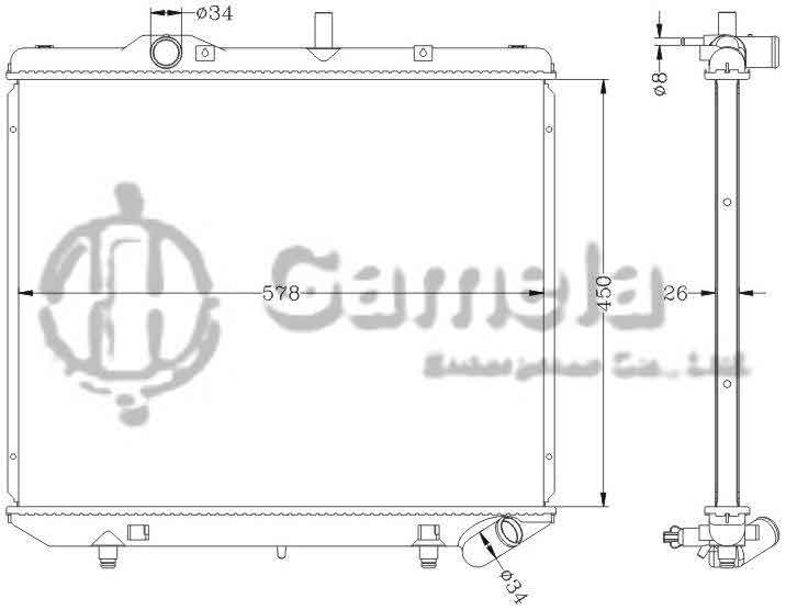 6140066N - Radiator-for-BENZ-MB100-140-Shuang-Long-Mian-Bao-Che-MT-OEM-661-500-3702