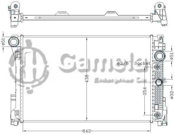 6140134NA - Radiator-for-Mercedes-C-CLASS-W204-07-AT-Mercedes-E-CLASS-W212-204-09-AT-OEM-204-500-04-03-15-03-28-03