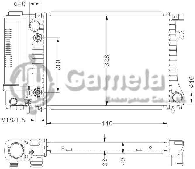 6144001N - Radiator-for-BMW-316-318-520-525i-87-95-AT-OEM-1719303-1719305