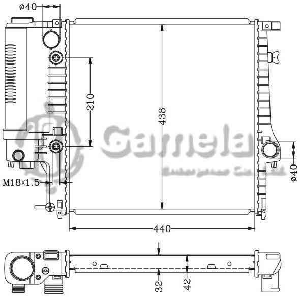 6144005N - Radiator-for-BMW-316-318-320-325-90-AT-OEM-1719264-1723528-DPI-1295