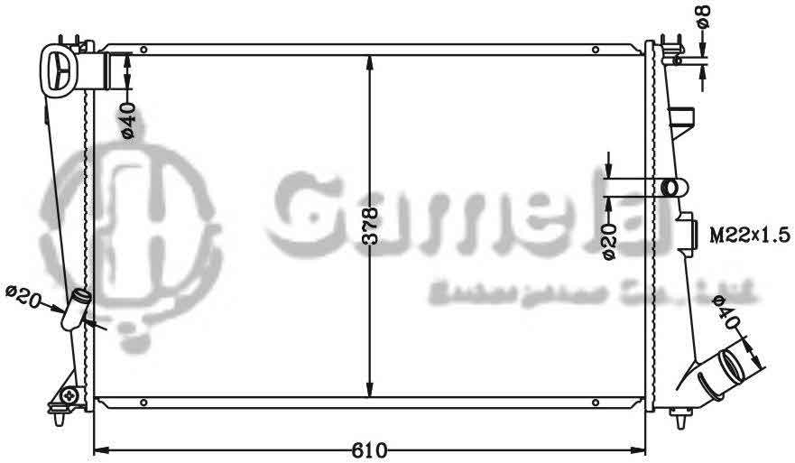 6153004N - Radiator-for-CITROEN-XANTIA-1-9D-93-AT-OEM-1301-R5