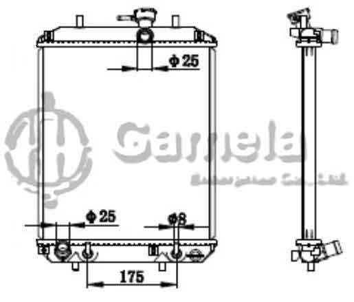 6190408012-T - Radiator-for-DAIHATSU-CUORE-CHARADE-1-0-2003-AT-NISSENS-61739-OEM-16400B2070-16400B2010