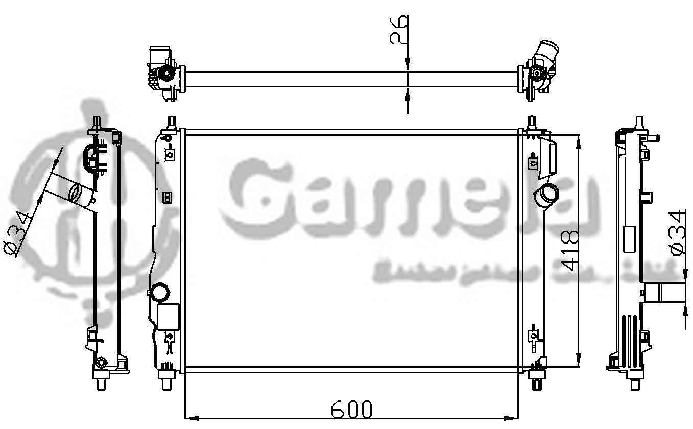 6190423043-T - Radiator-for-DAEWOO-KALOS-09-10-AVEO-MT-OEM-96962093