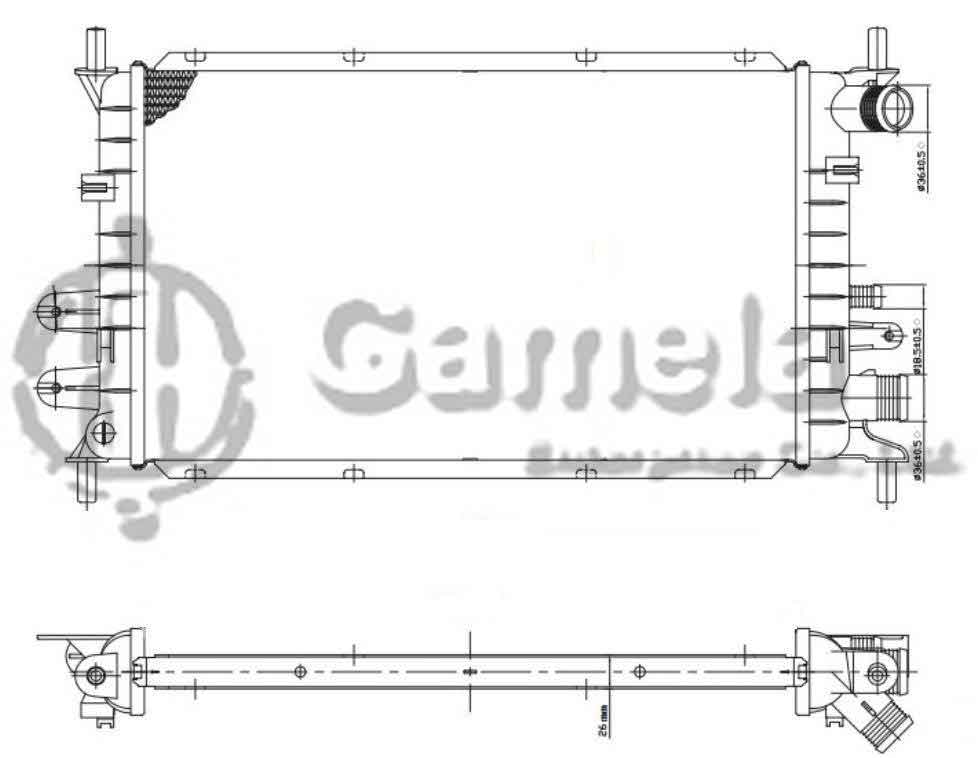 6190604149-T - Radiator-for-FORD-ESCORT-ORION-1-1-1-3EFI-90-02-MT-NISSENS-62163-OEM-1106768-1664032-91AB8005AG