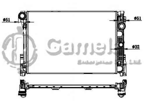 6191304100-T - Radiator-for-MERCEDES-BENZ-C-LASS-W204-08-MT-NISSENS-67164-OEM-2045000303