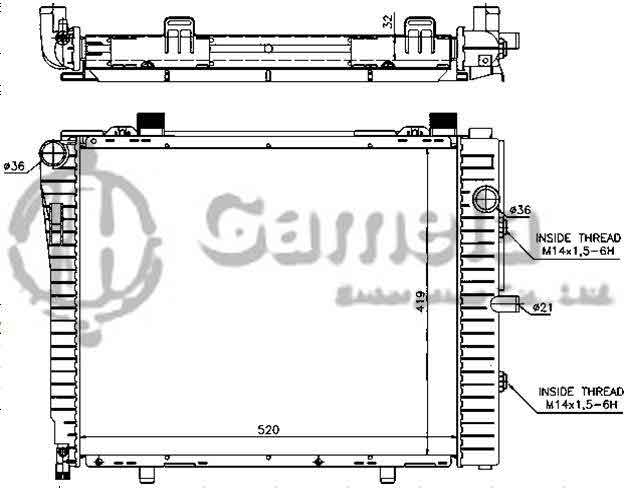 6191304125-T - Radiator-for-MERCEDES-BENZ-C-CLASS-W202-93-02-AT-NISSENS-62712A-OEM-2025005203