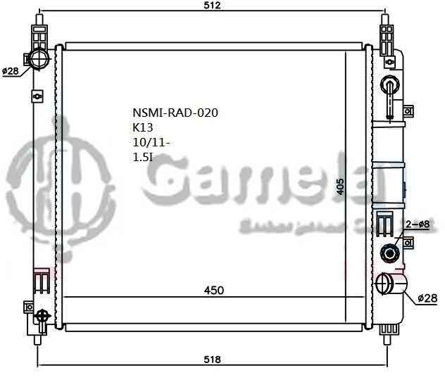 6191419099-T - Radiator-for-NISSAN-MARCH-MICRA-1-5-2010-AT-NISSENS-68796-OEM-214101HS0A