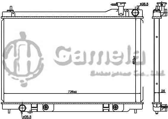 6191419264-T - Radiator-for-NISSAN-AT-NISSENS-68119-OEM-21460CG000-21460CN80B