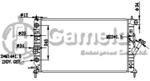 6191516044-T - Radiator-for-OPEL-VECTRA-B-2-5i-V6-95-03-AT-NISSENS-63078-OEM-1300161-1300181-52464543-52464553