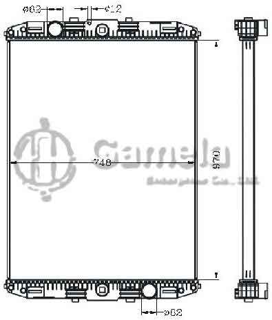 6255028 - Radiator-for-DAF-F9587-310-330-350-360-380-400-MT-OEM-0076449-1617342-1288560