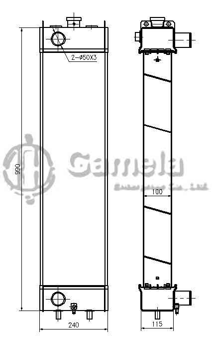 B500117 - Radiator-for-PC130-7-OEM-203-03-71771