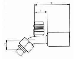 CJ - Pipe-Fitting-Steel-O-ring-45deg-Service-port-for-R-134a-CJ