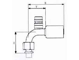 CL - Pipe-Fitting-Steel-O-ring-90deg-Service-port-for-R-134a-CL