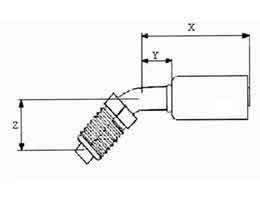 CM - Pipe-Fitting-Steel-O-ring-Male-45deg-for-R-134a-CM