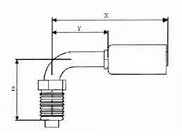 CO - Pipe-Fitting-Steel-O-ring-Male-90deg-for-R-134a-CO