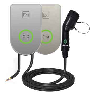 2212EEU - Type2 (62196) 32A Glass type RFID to Charge Wall-Mounted/Column Ev Charger, output current 32A, light indicator type