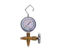 50110 - 1 WAY Brass Manifold Gauge Set With 63mm (2 1/2") Gauge or 80mm (3 1/8") Gauge, 1/4"SAE Fitting