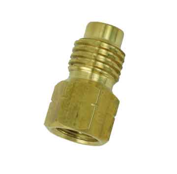 50302W-V1 - Adapter 1/4'' Flare Female x 1/2'' ACME LH Male with valve core inside