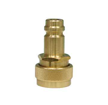 50552-H - Brass R1234yf female coupler to R134a male coupler w/ STD valve core high side