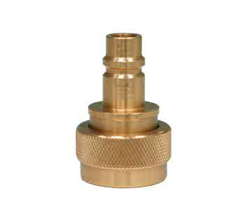 50552-L - Brass R1234yf female coupler to R134a male coupler w/ STD valve core low side