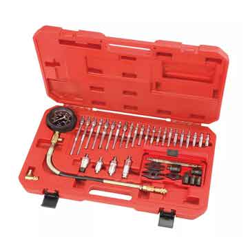 59487 - Diesel Engine Compression Tester Kit with Hydraulic Gauge Glow Plug Injector Adapters