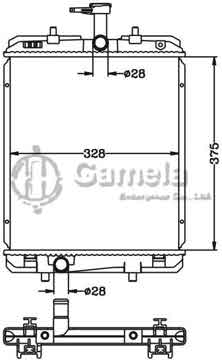 6110017AN - Radiator for TOYOTA AYAO/CITROEN C1 '05- MT BYD F0/PEUGEOT 107 '05- MT OEM: 16400-0Q020/1330. P5