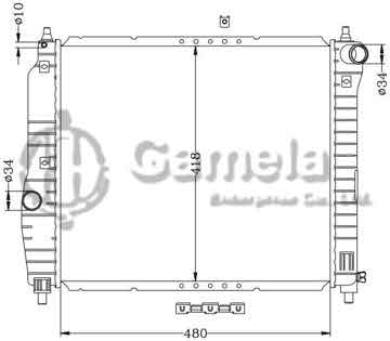 6111008N - Radiator for DAEWOO KALOS '02-1.2i MT DAEWOO AVEO '05-1.2i MT OEM: 96536523