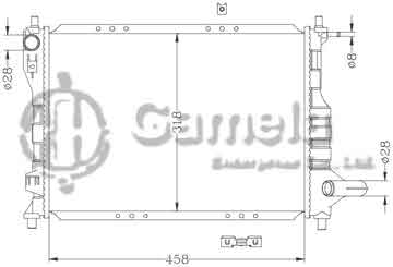 6111053NA - Radiator for DAEWOO MATIZ 0.8 / 1.0i ' 05 MT DAEWOO SPARK 0.8 / 1.0i ' 05 MT OEM: 96477777 / 96591475