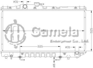 6112103N - Radiator for TOYOTA CELICA '87-89 AT OEM: 16400-74070 DPI: 1257