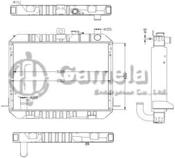 6112307N - Radiator for TOYOTA HIACE '88-89 2Y/3Y/4Y MT