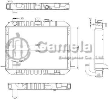 6112308N - Radiator for TOYOTA HIACE '88-89 2Y/3Y/4Y MT