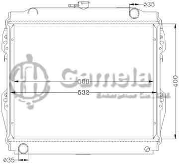 6112314AN - Radiator for TOYOTA HILUX YN5#/6#/10# '84-88 MT OEM: 16400-35350/71080/71081