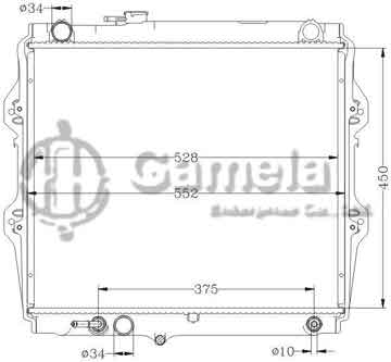 6112325AN - Radiator for TOYOTA LN147/LN8#/9#/10#/11# AT OEM: 16400-54630