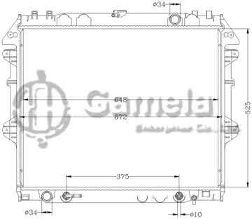 6112369AN - Radiator for TOYOTA HILUX VIGO '04- AT OEM: 16400-0P060/0P040