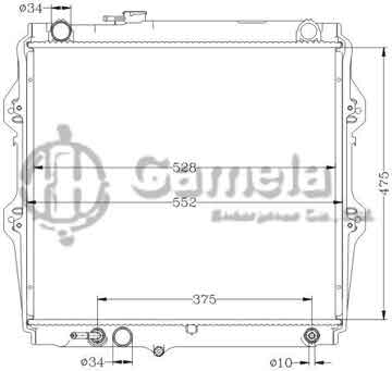 6112415N - Radiator for TOYOTA HILUX LN147R '97- AT