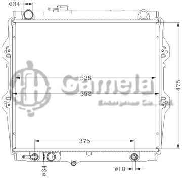 6112419N - Radiator for TOYOTA HILUX PICKUP LN147 '97 AT