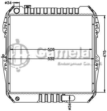 6112506N - Radiator for TOYOTA HILUX 2.4(D) MT OEM: 16400-