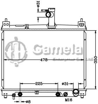 6112545N - Radiator for TOYOTA VIOS 5CC AT OEM: 16400-