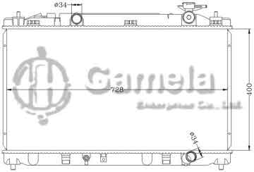 6112616NA - Radiator for TOYOTA CAMRY '10-11 MT DPI: 13159