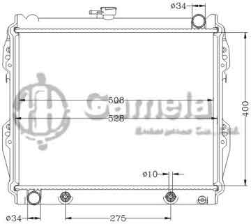 6112629NA - Radiator for TOYOTA 4RUNNER 2.4D '85-91 AT TOYOTA PICK-UP 2.4D '86-95 AT