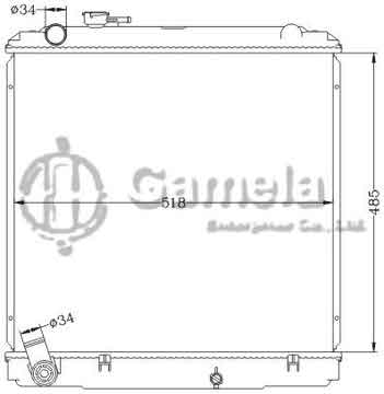 6112636NA - Radiator for TOYOTA DYNA CK-LY201 '97-99 MT OEM: 16400-5B241