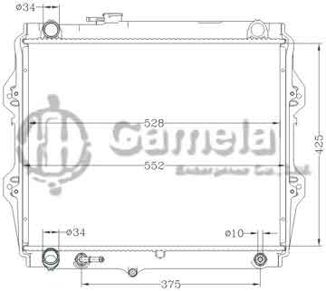 6112739NA - Radiator for TOYOTA HILUX 2.4 '88-97 AT